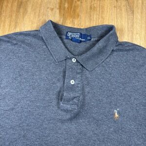 Polo Ralph Lauren Short Sleeve Soft Cotton Polo Shirt Mens XL Gray Flesh Pony